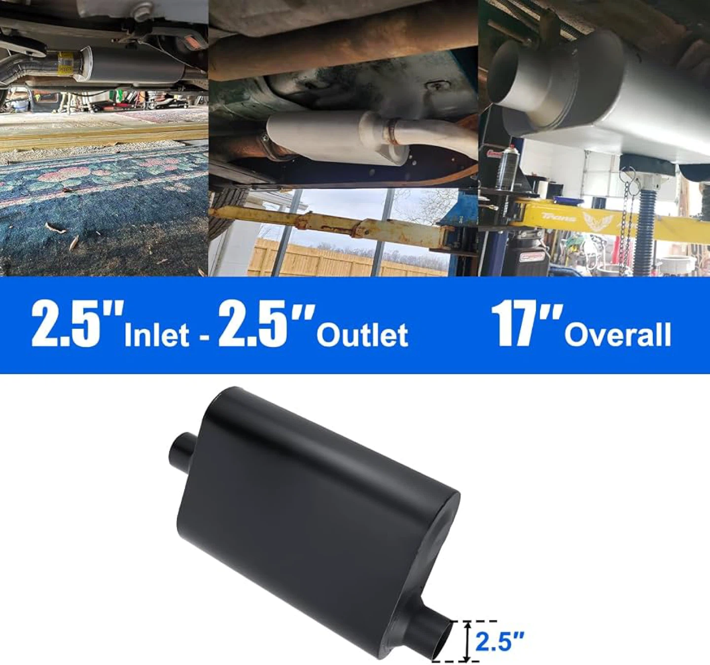Floshine Universal Muffler Dual Chamber BNIB - photo 3