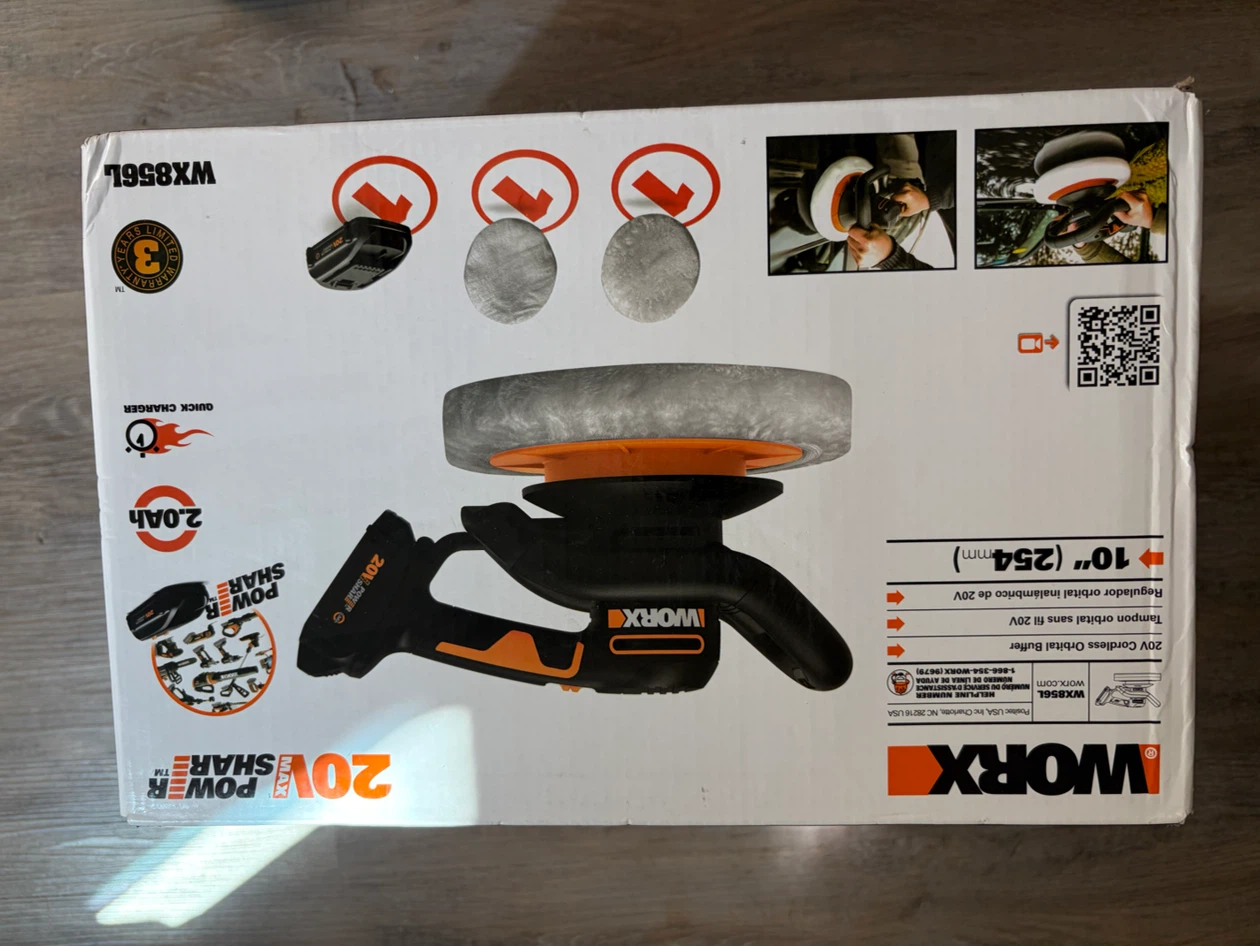 WORX 20V Cordless Orbital Buffer 10" - WX856L
