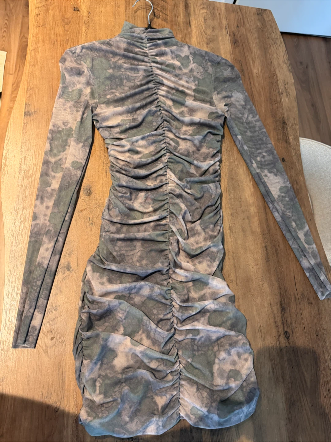 ZARA Ruched Long Sleeve Dress