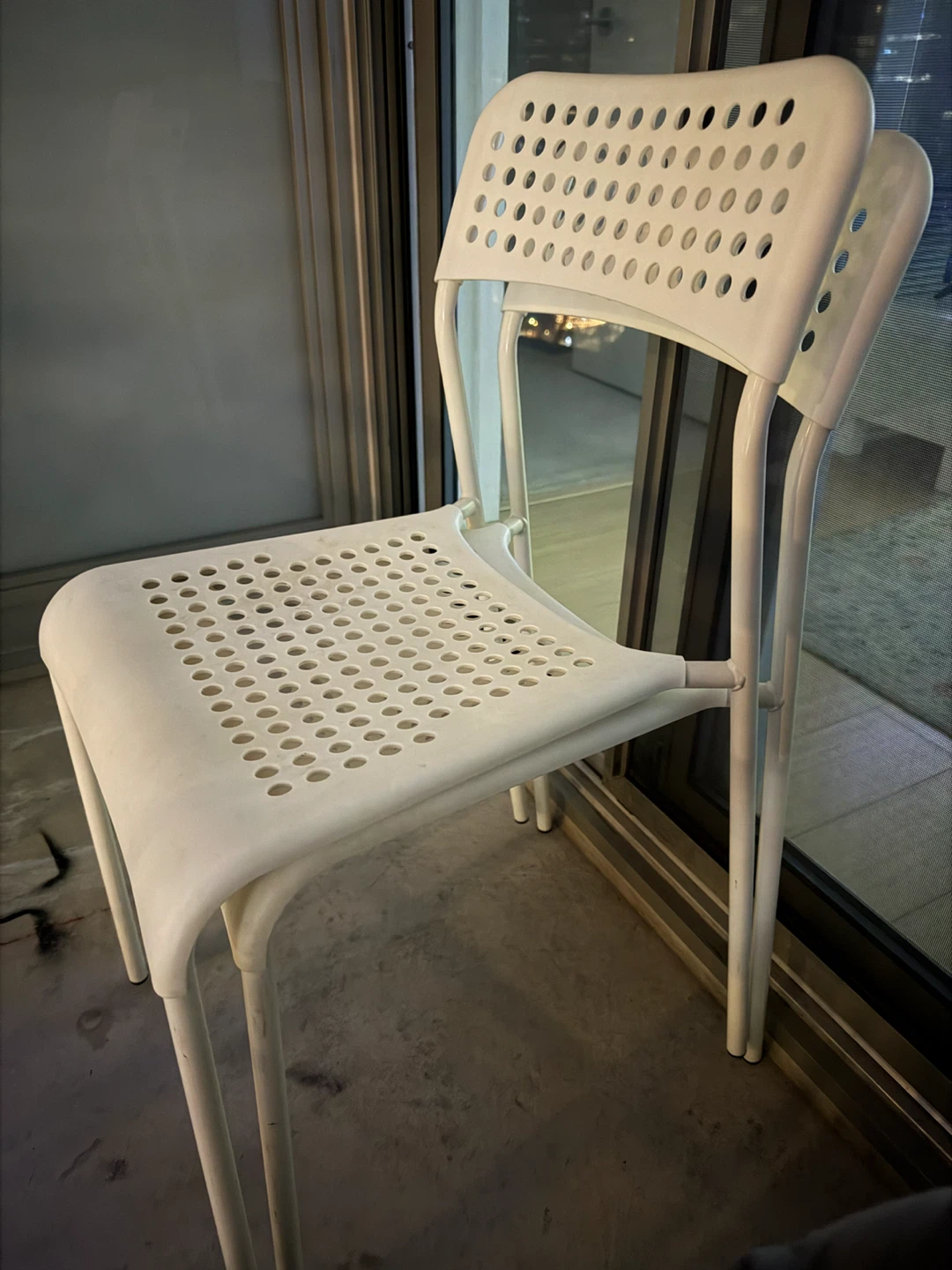 2 IKEA White Chairs