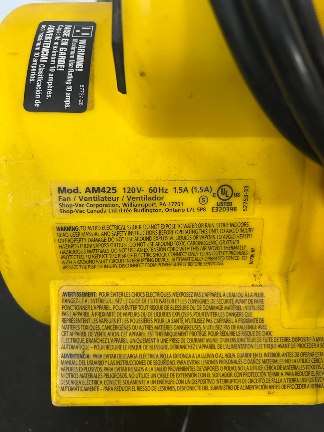 Shop-Vac mighty mini 500 Air Mover - photo 3