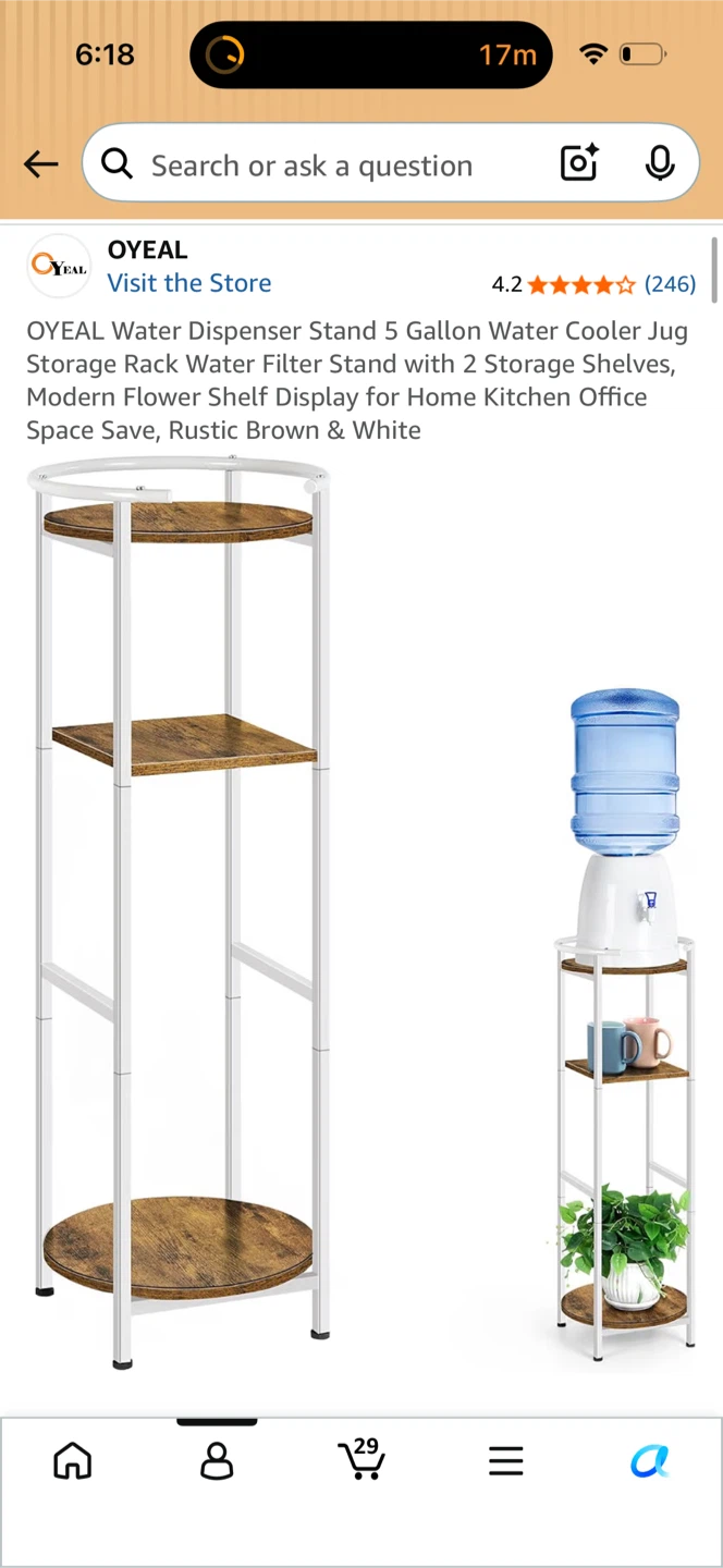 OYEAL Water Dispenser Stand 5 Gallon Water Cooler Jug Rack - photo 2