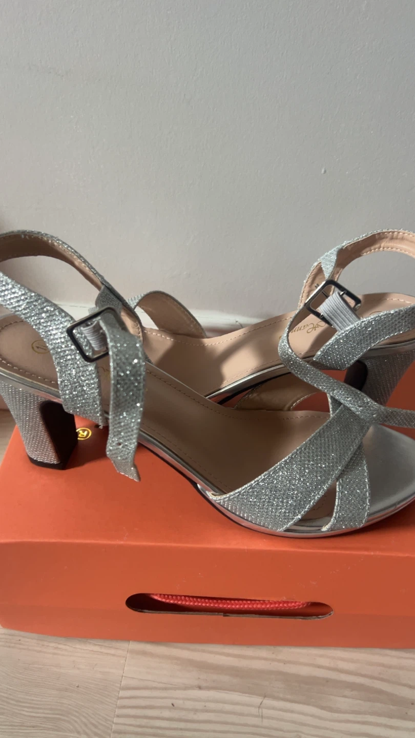 Belle Amie Silver Sparkle Block Heels - photo 2