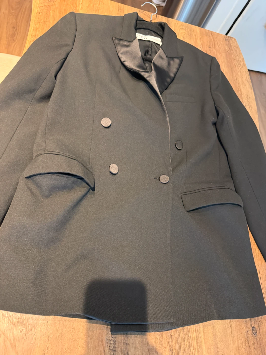ZARA Black Double-Breasted Blazer XS