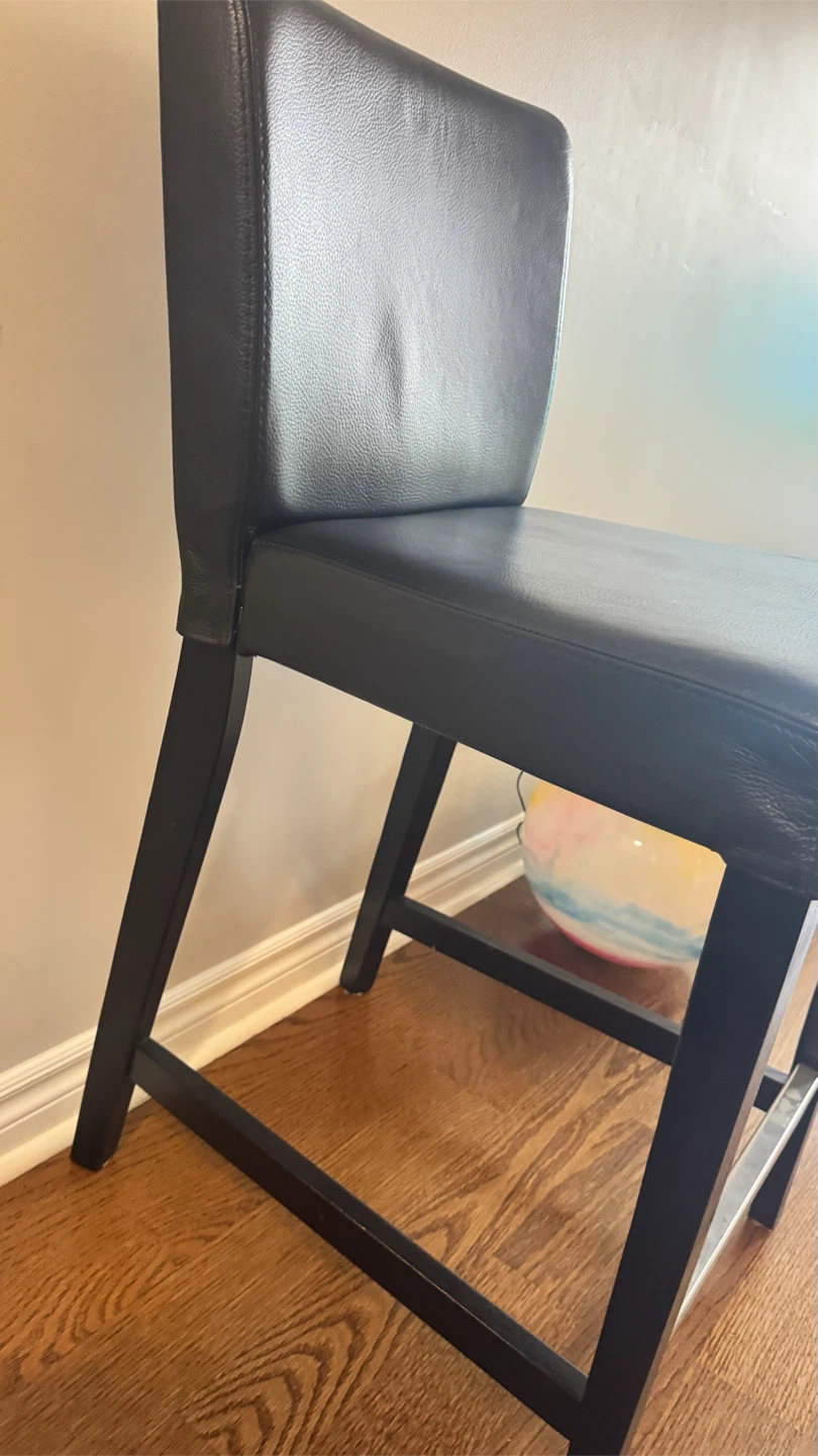 Black Leather Bar Stool