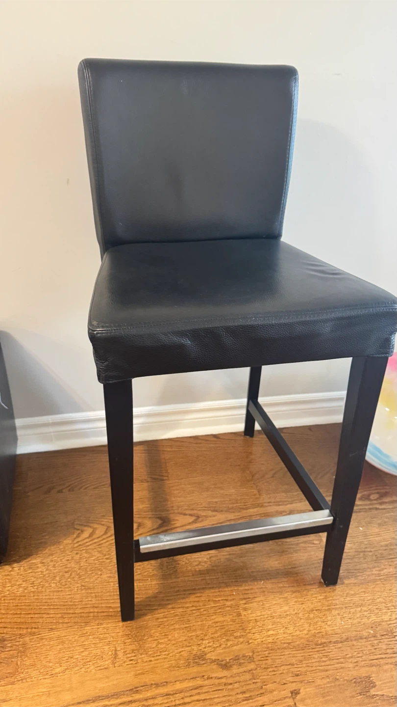 Black Leather Bar Stool - photo 2