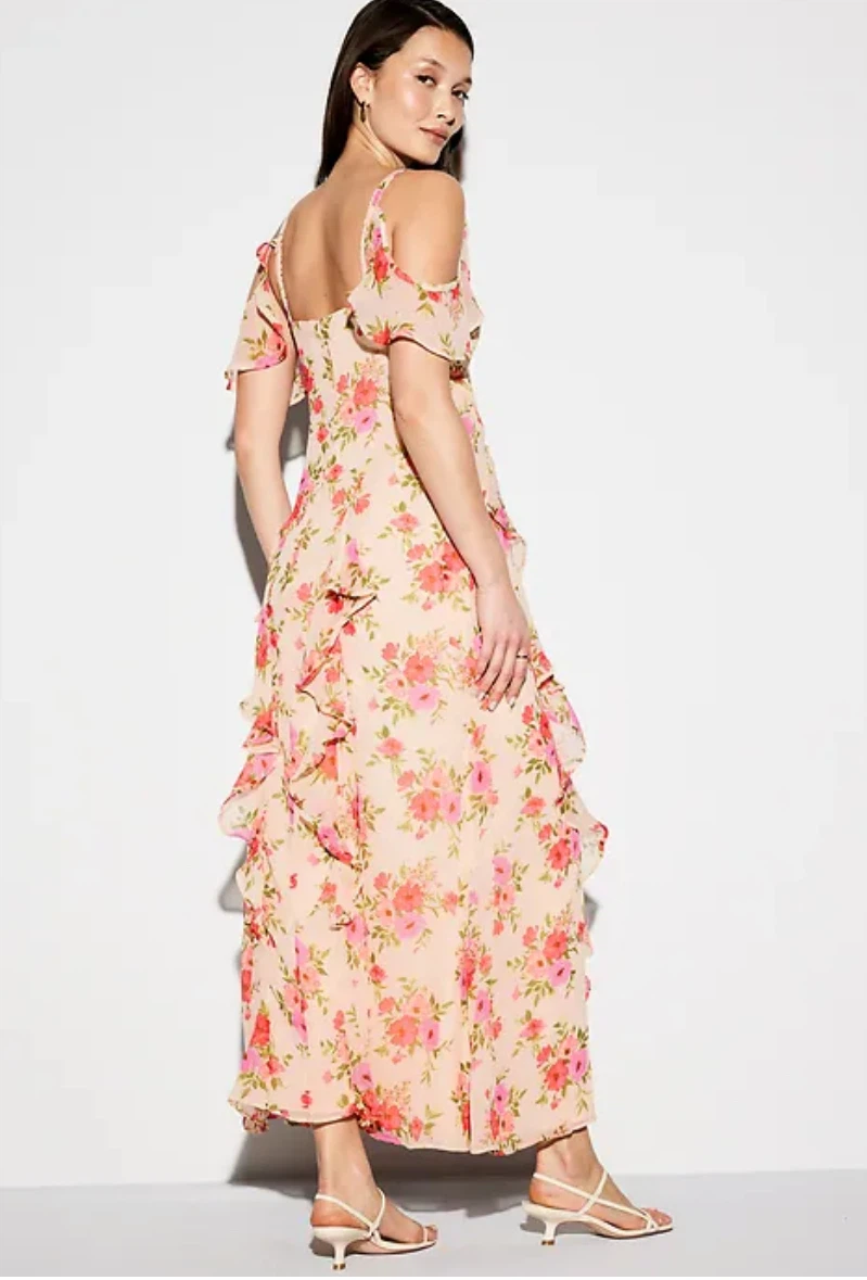 Floral Ruffle off Shoulder Maxi Dress Old Navy - photo 2