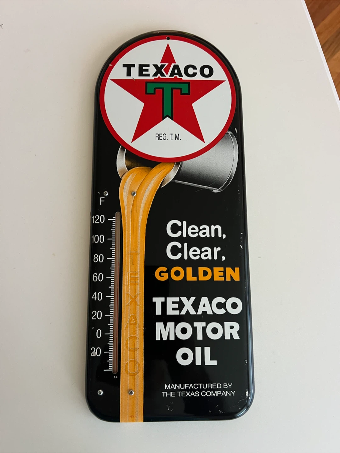 Texaco Motor Oil Thermometer Sign