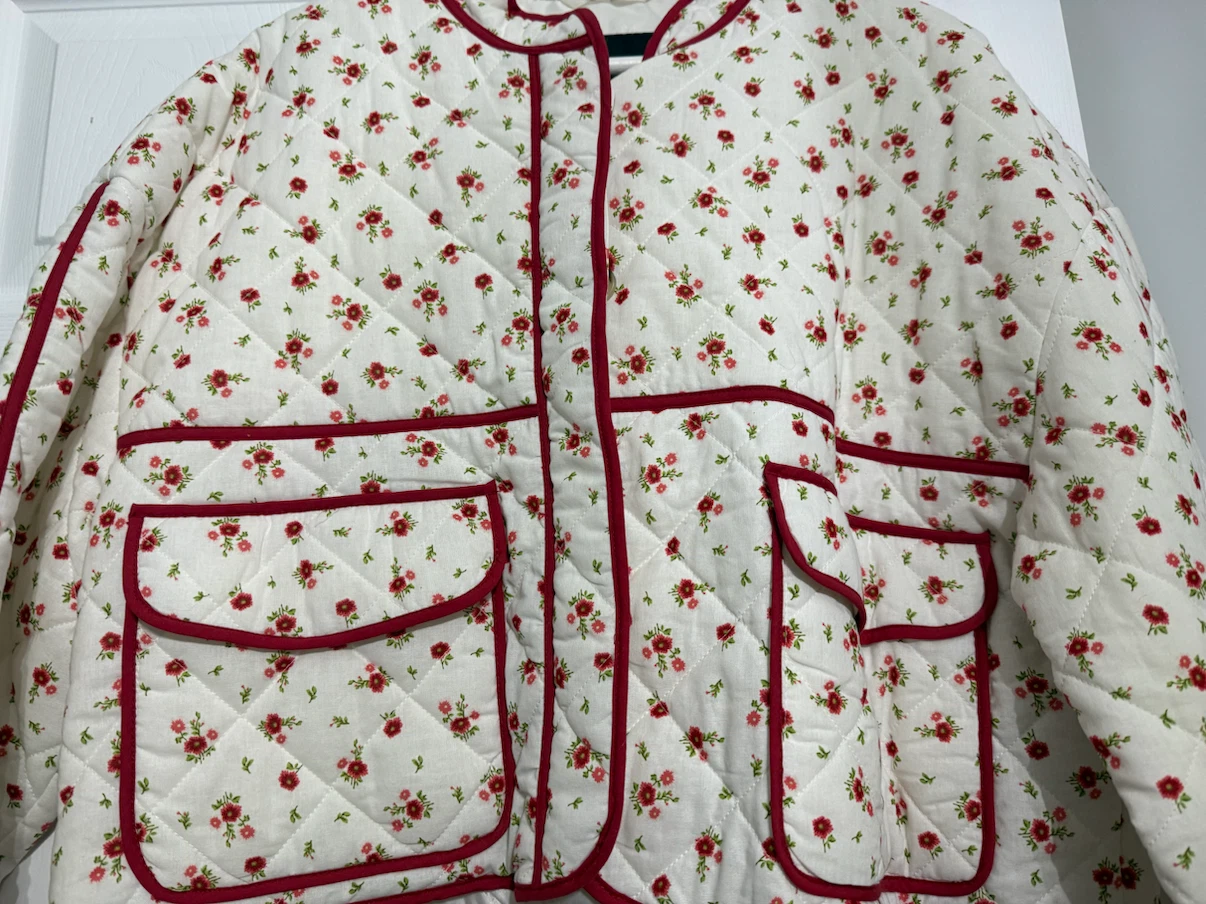 7 For All Mankind Quilted Floral Jacket L - photo 3