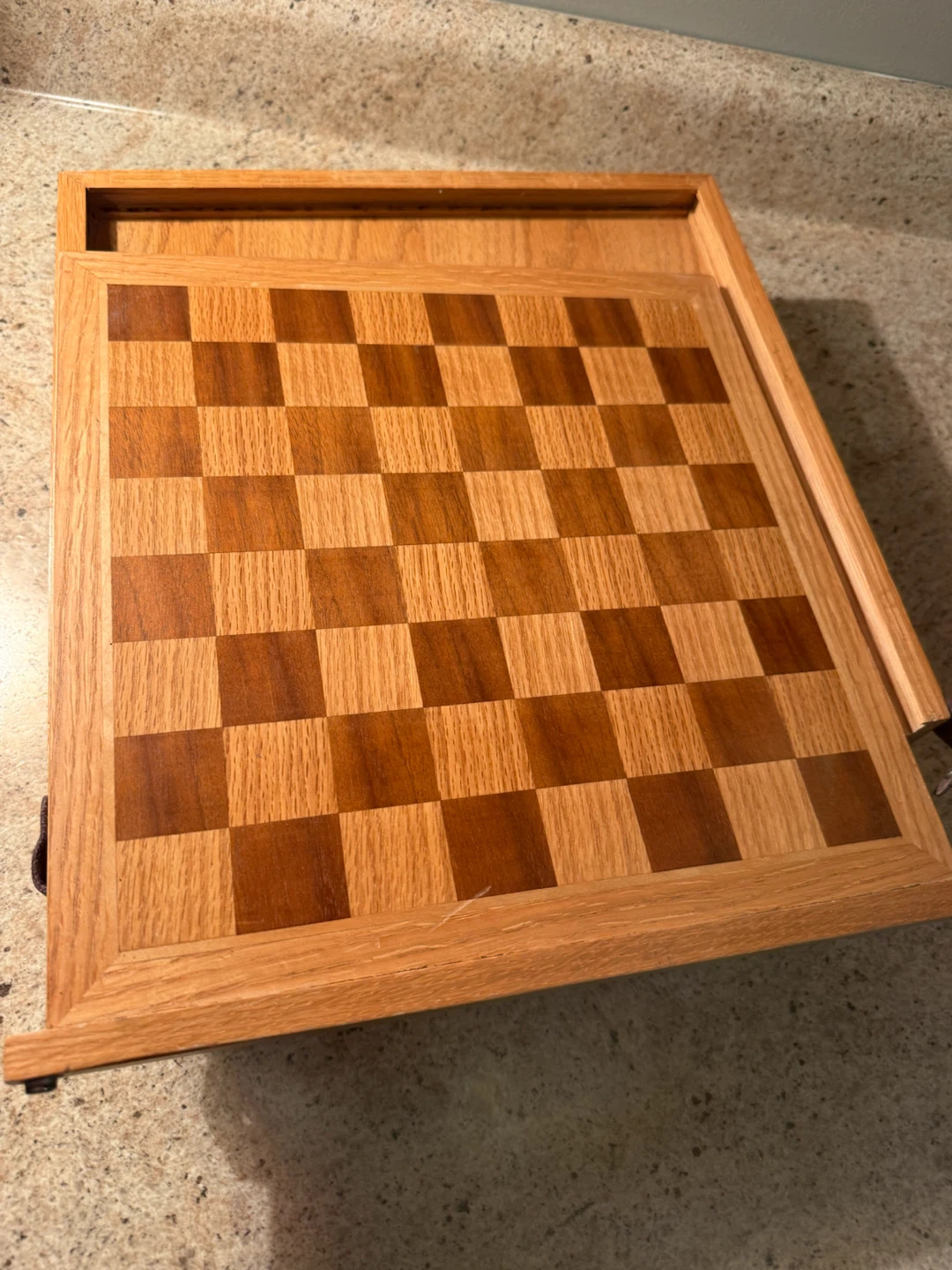 Wooden Chess and Poker Chip Game Set