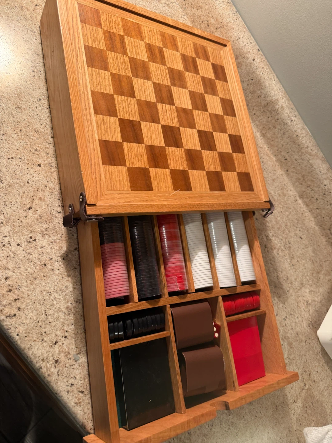 Wooden Chess and Poker Chip Game Set - photo 4