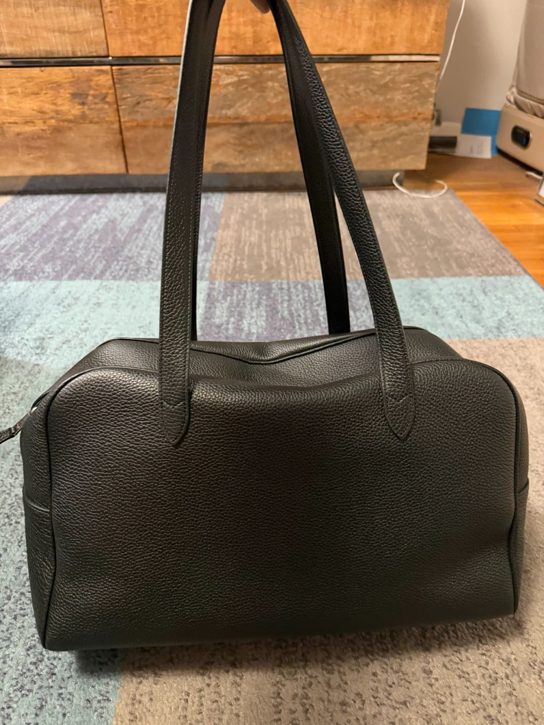 Celine Dark Green Leather Tote Bag - photo 3