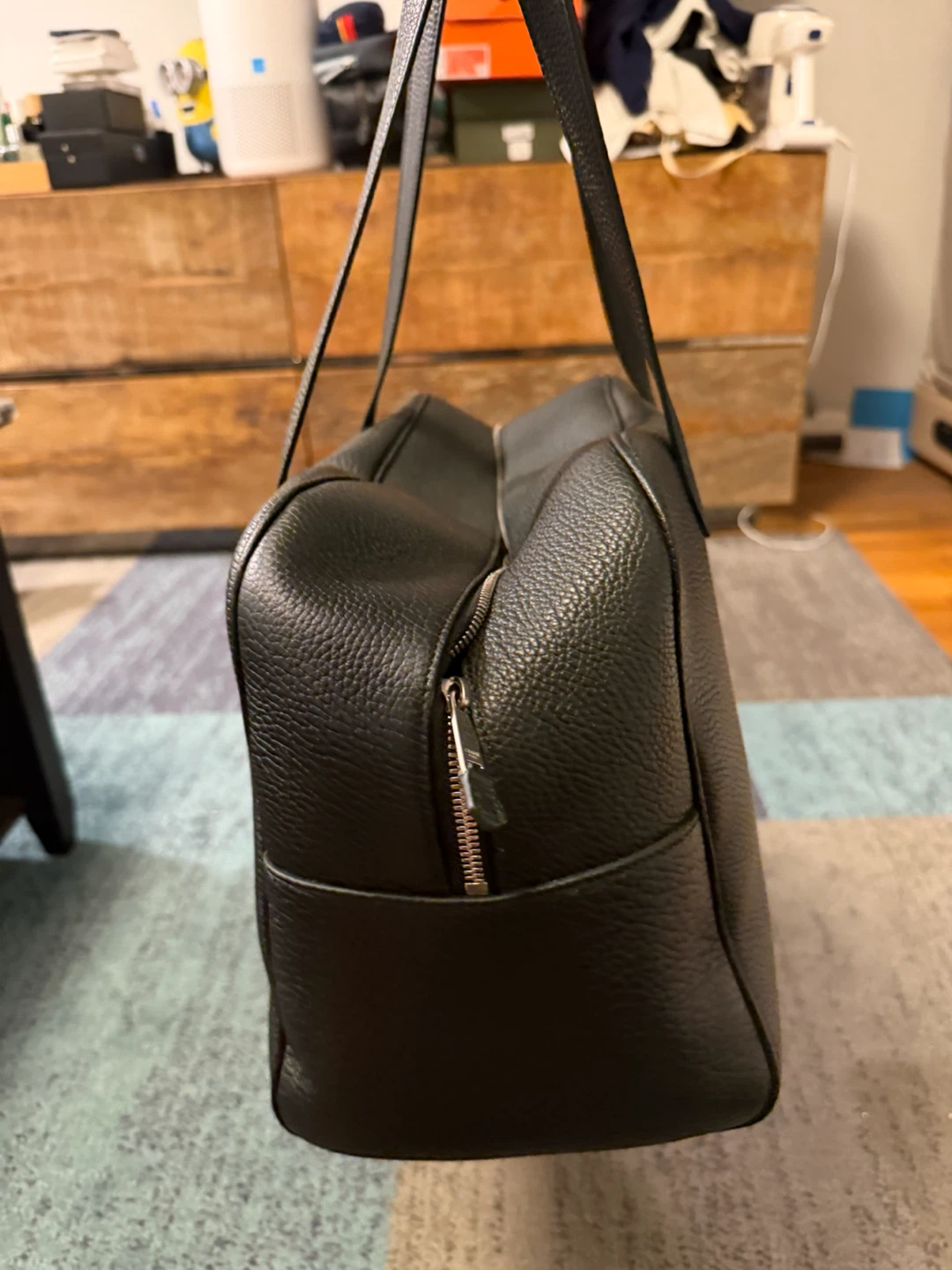 Celine Dark Green Leather Tote Bag - photo 4