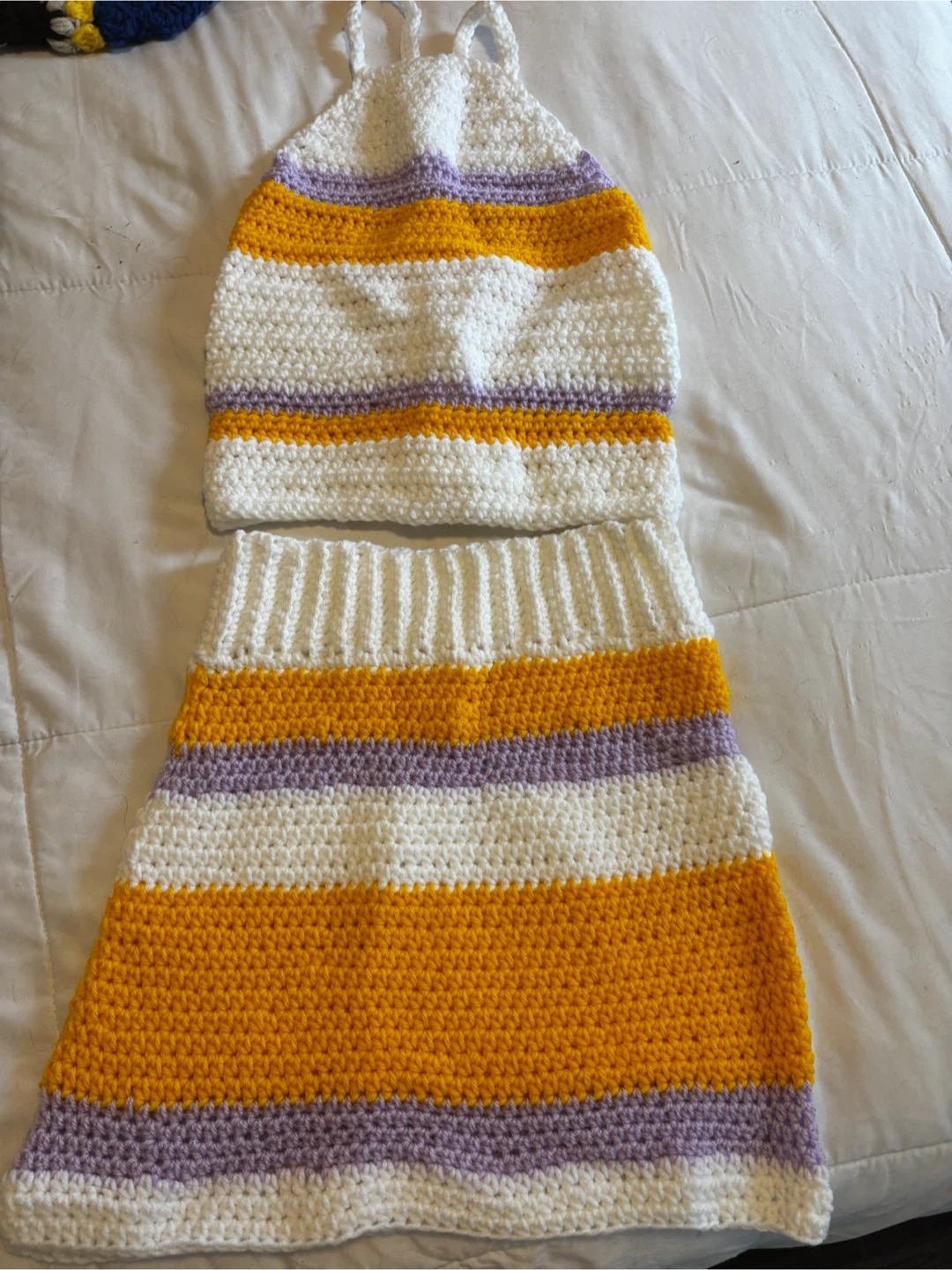 Handmade Crochet Halter Top and Skirt Set - photo 4