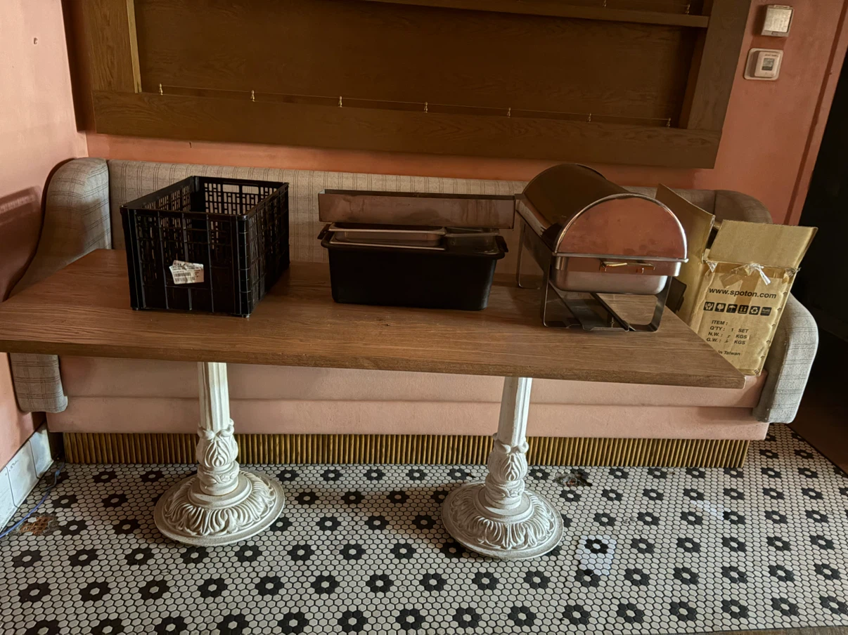 Wooden Pedestal Table with White Base - photo 2