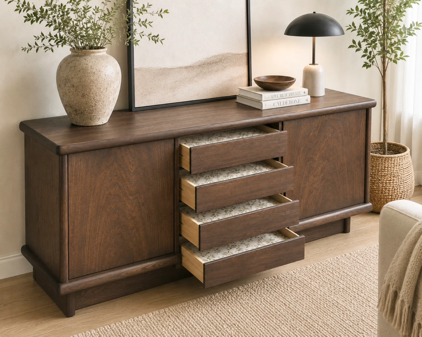 ✨ Nordic Mid Century Modern Credenza | Sideboard | Media Console - photo 4
