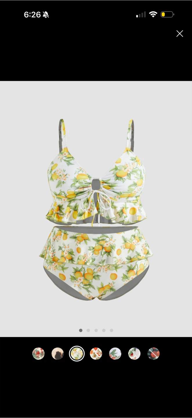 BNWT Bathing Suits (1XL) lemons, gingham and cherry