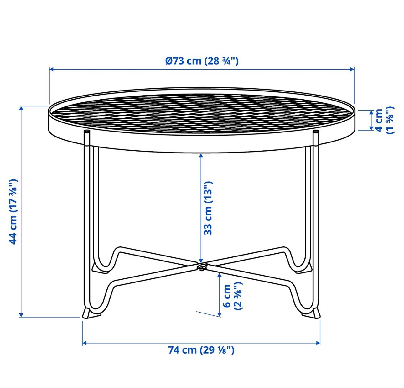 IKEA coffee table, outdoor, beige 73 cm / 28 3/4 “ - photo 5