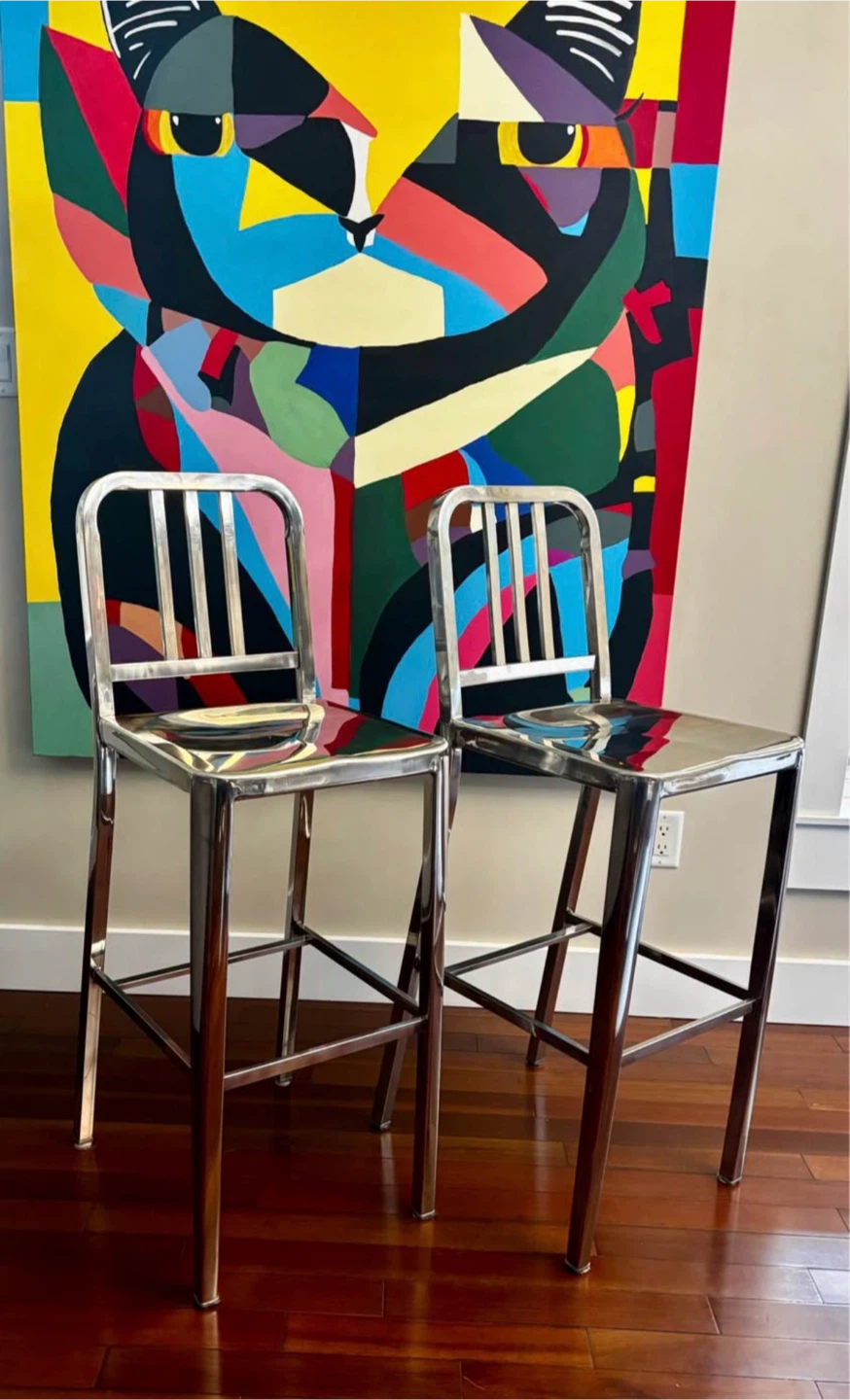 Angus Stainless Steel Counter Stools (Set of 2)