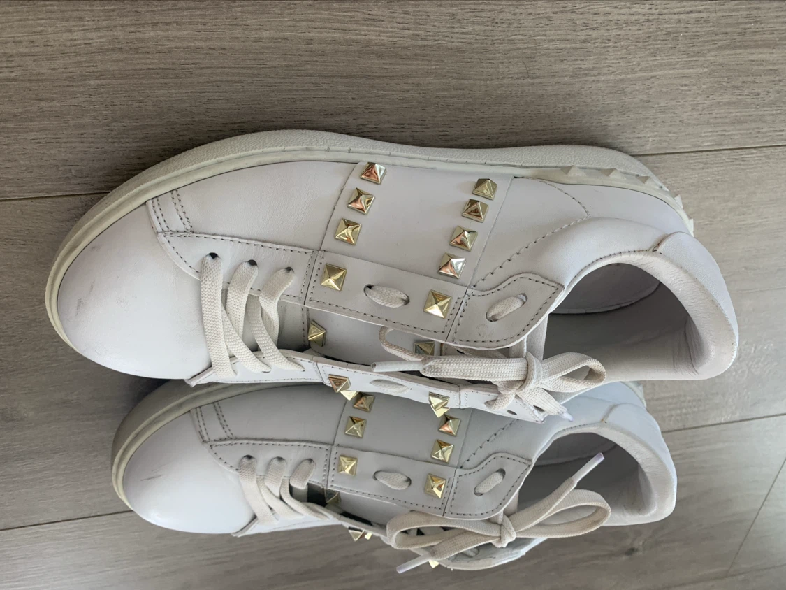 Valentino White Leather Rockstud Sneakers - photo 3