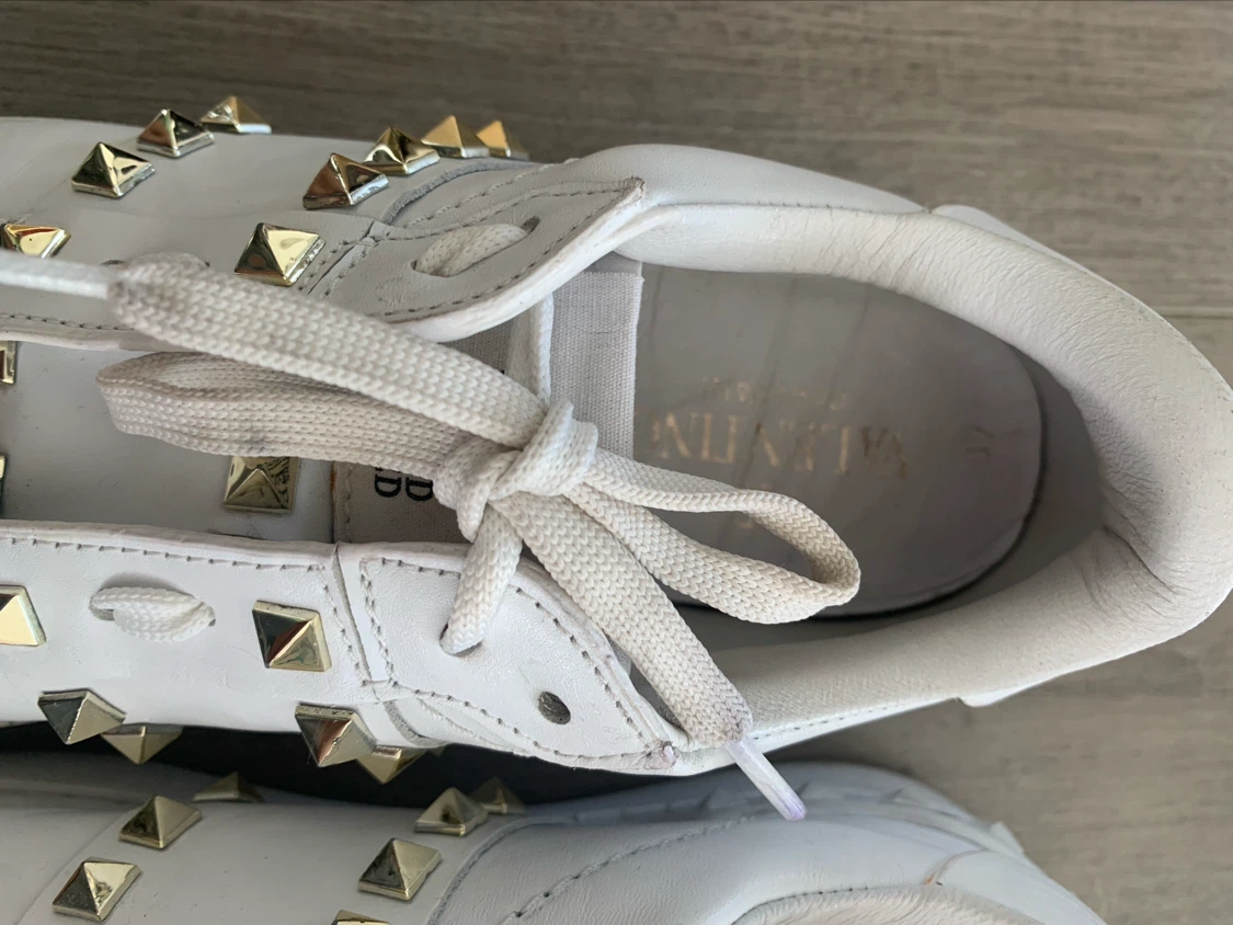 Valentino White Leather Rockstud Sneakers - photo 4