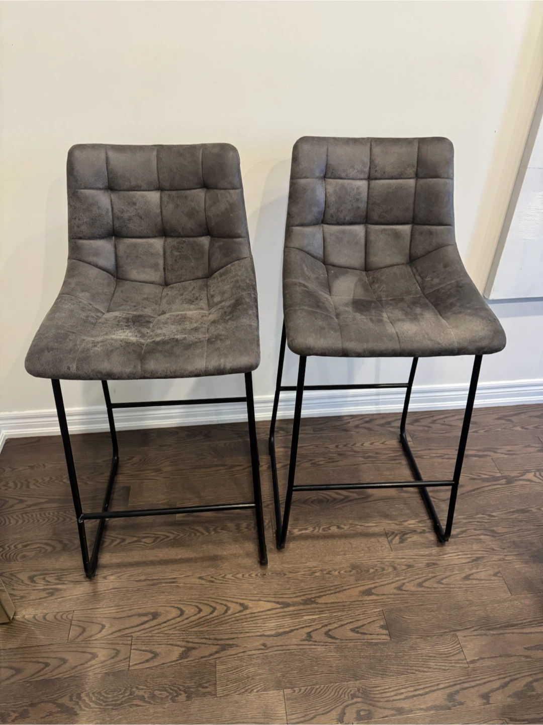 Set of 2 Grey Bar Stools