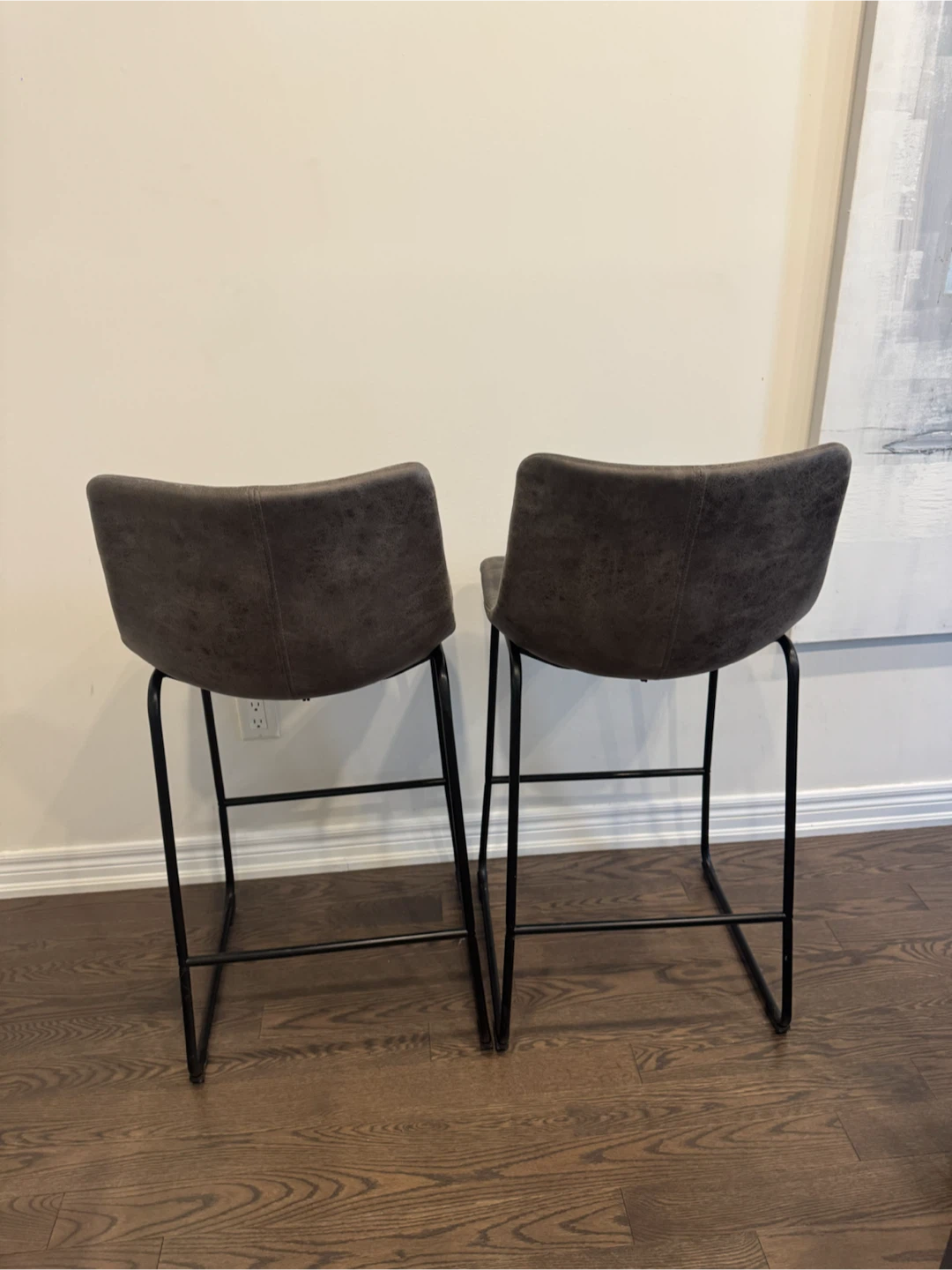 Set of 2 Grey Bar Stools - photo 2