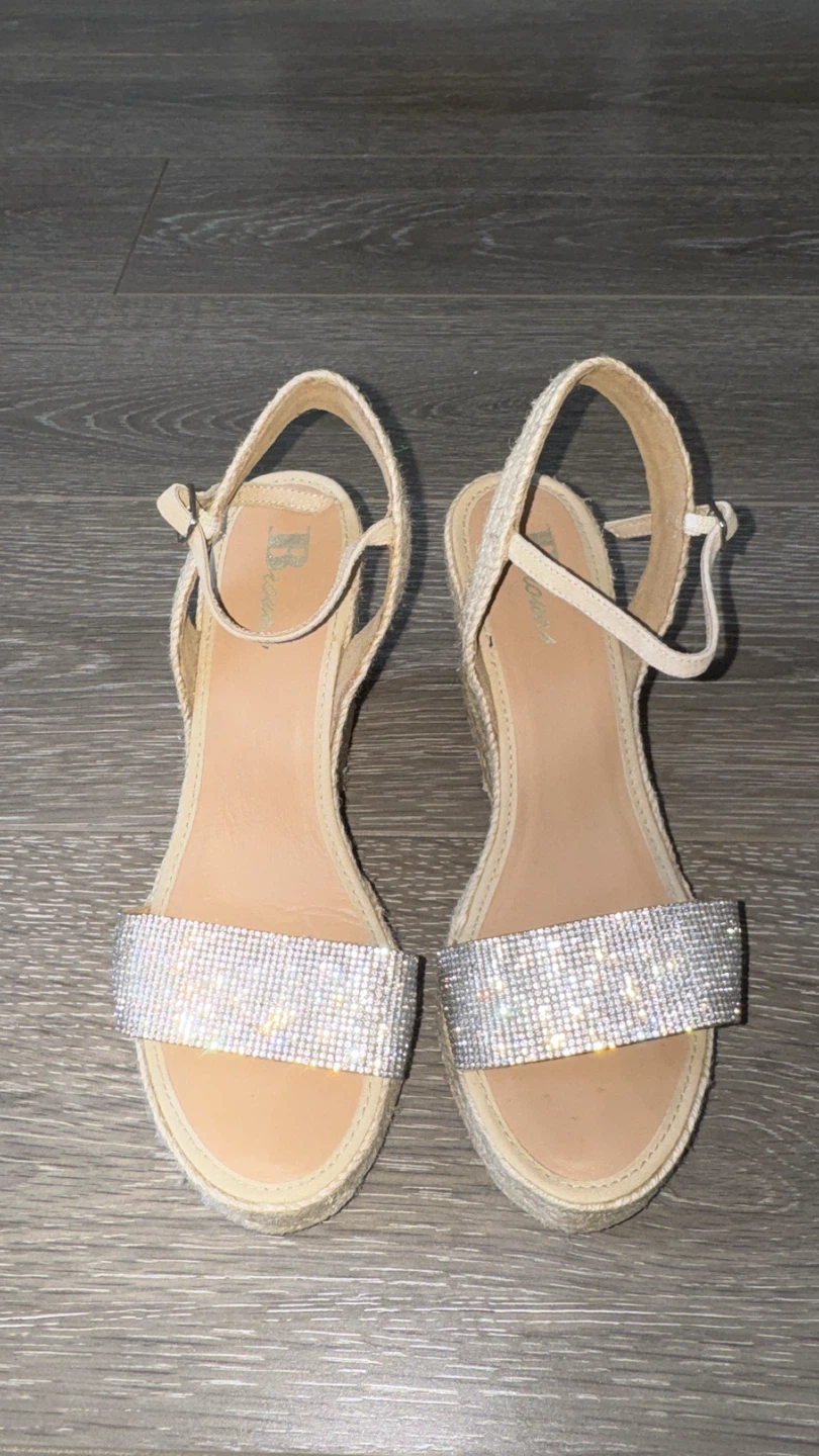 Sparkly Wedge Espadrille Sandals size 8