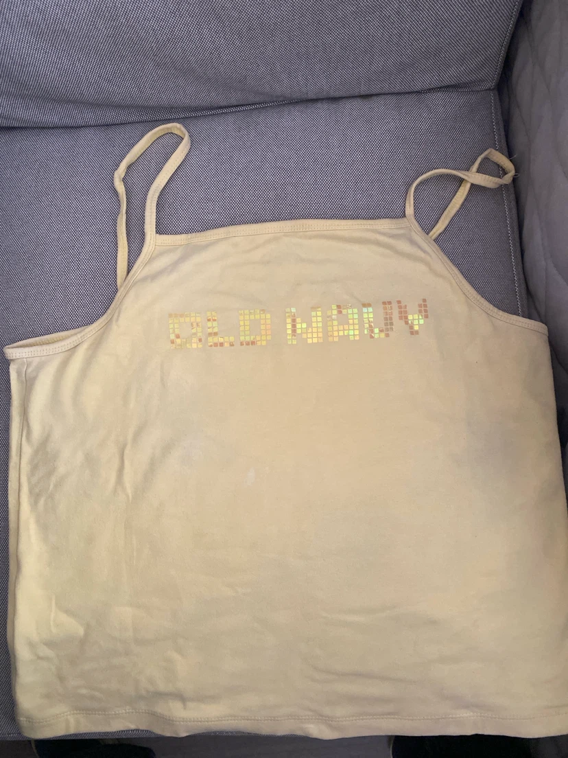 Old Navy Yellow Graphic Tank Top