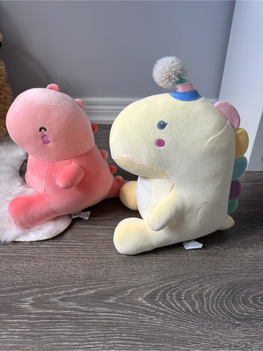 Kenji Dinosaur Plush Toys - Pink & Yellow