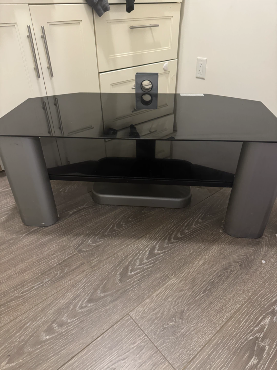 Black Glass TV Stand