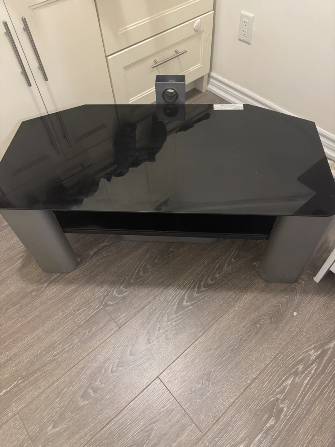 Black Glass TV Stand - photo 2