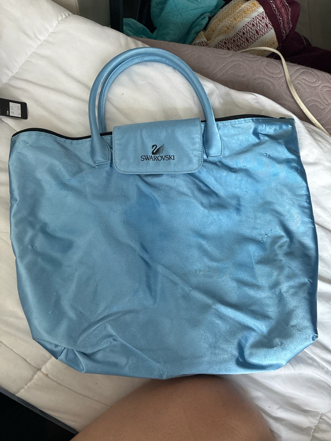 Swarovski blue tote bag