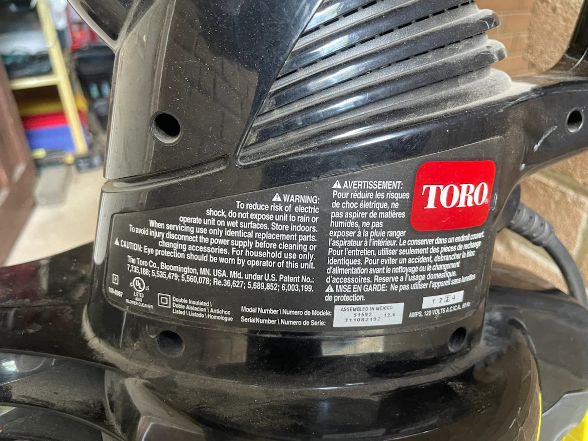 Toro electric leaf vacuum (Not blower) - photo 4