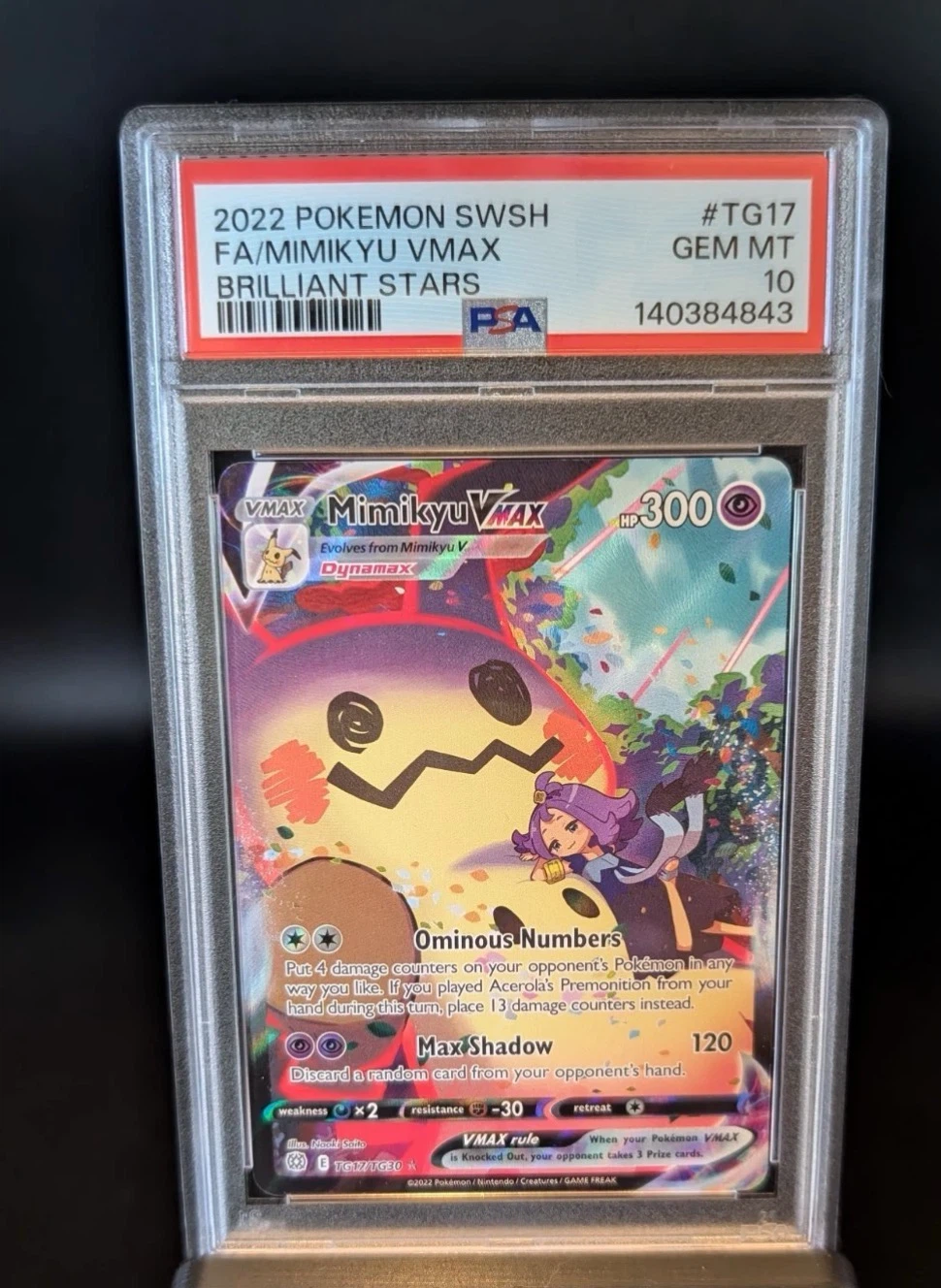 Pokemon Mimikyu VMAX Brilliant Stars GEM MT 10