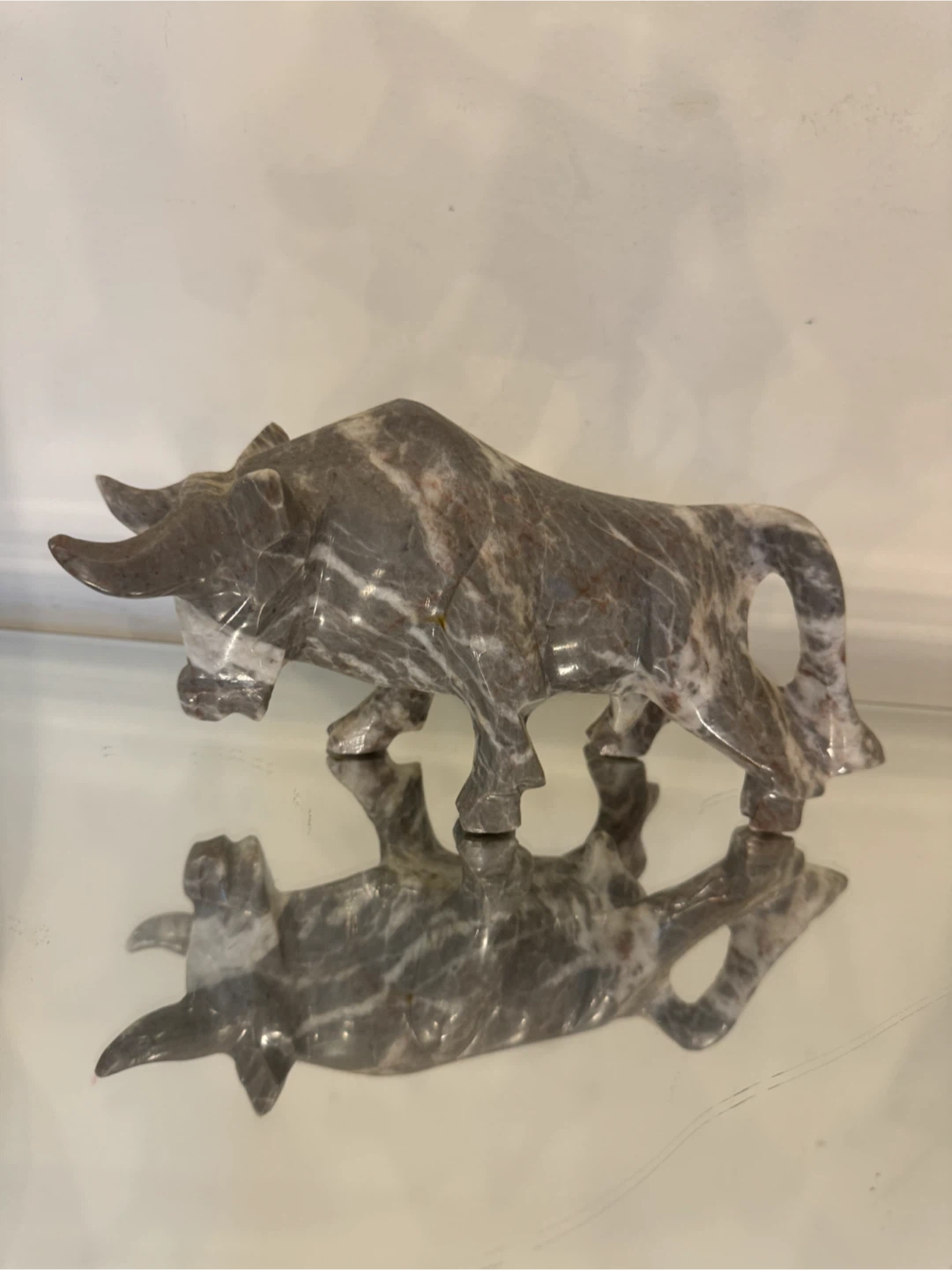 Marble Bull Figurine