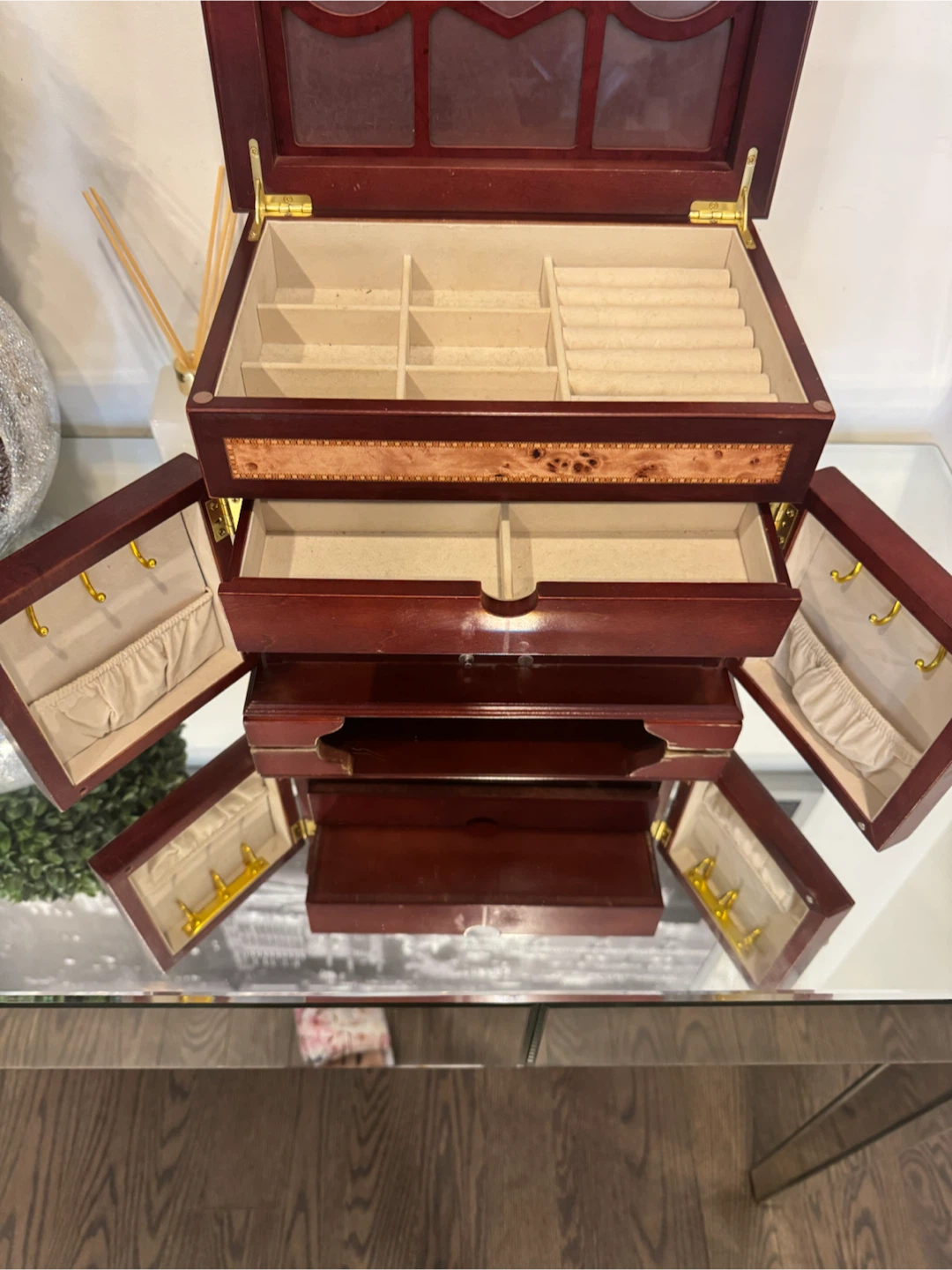 Wooden Jewellery Box with Multiple Drawers - photo 4
