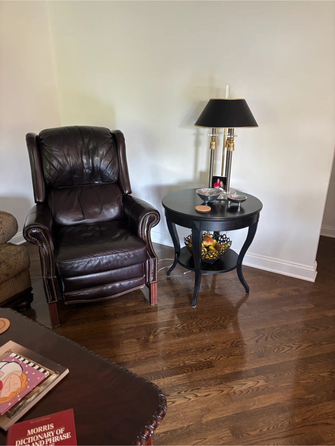 Dark Brown Leather Recliner Chair