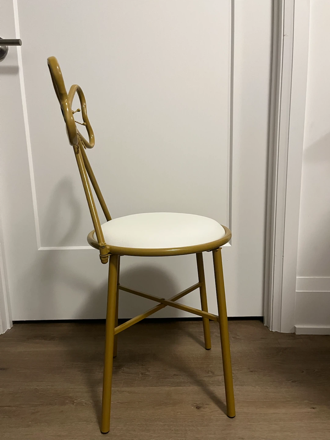 Gold Bow Accent Chair with White Seat - photo 3