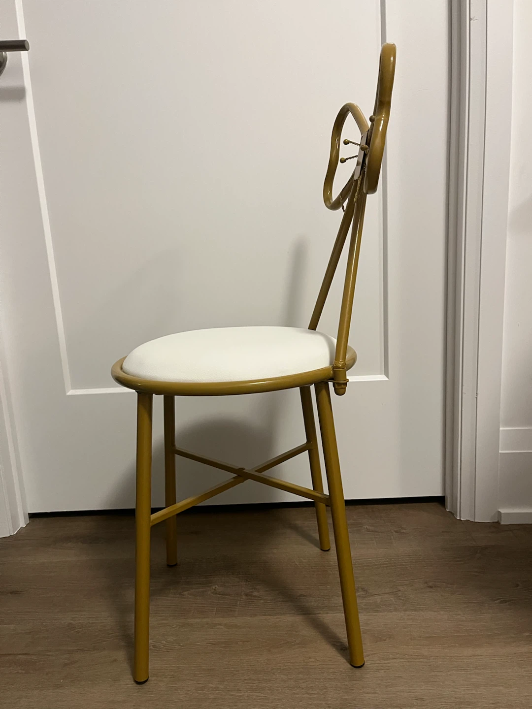 Gold Bow Accent Chair with White Seat - photo 4