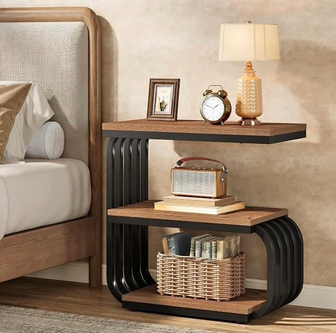 Brand new in box 3-Tier C-Table with Wood Finish