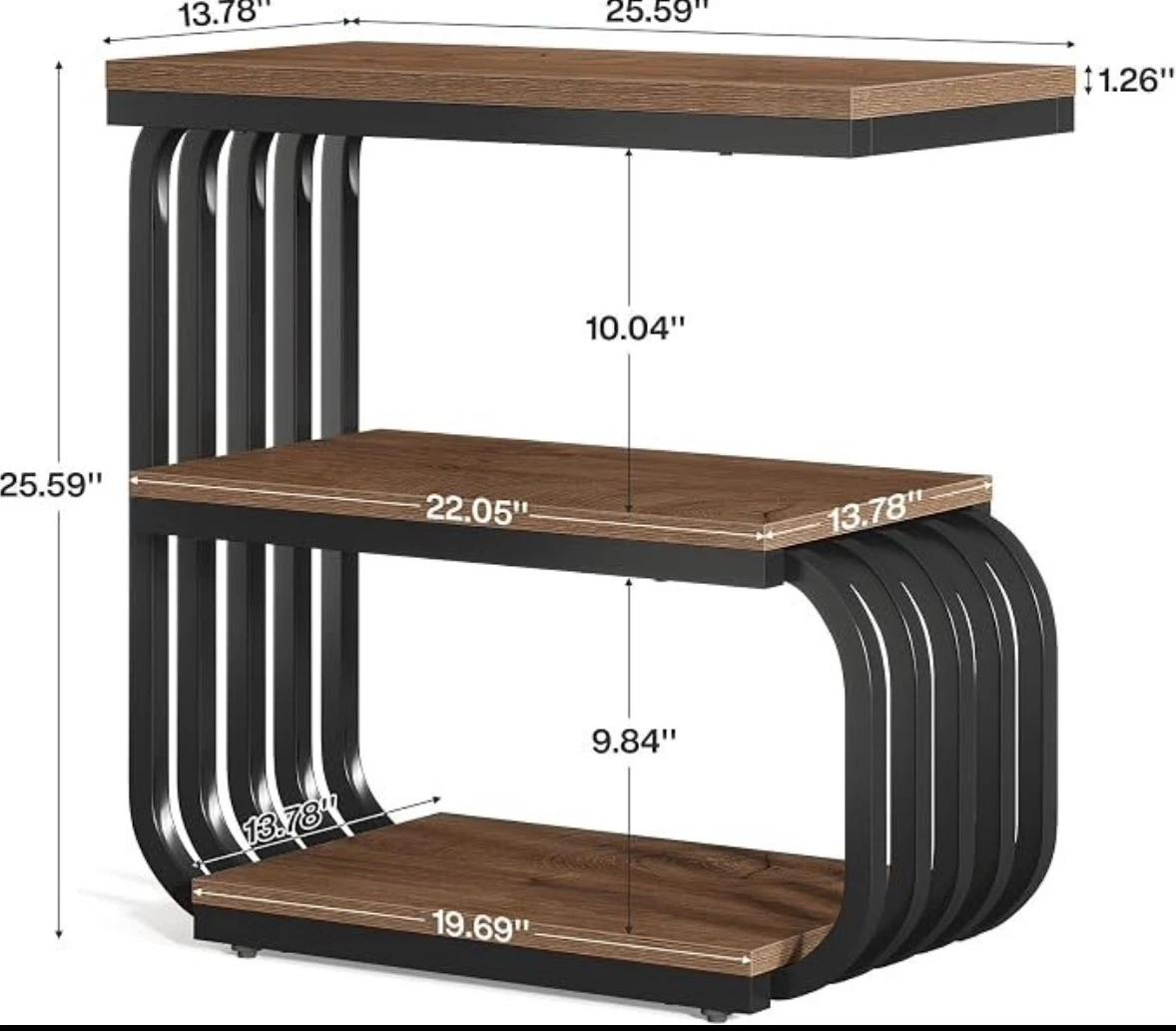 Brand new in box 3-Tier C-Table with Wood Finish - photo 2