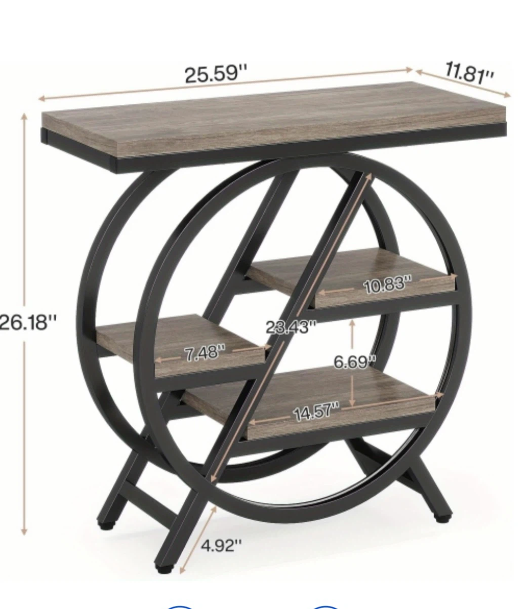 Brand new Tribesigns Industrial Style End Table with Shelves - photo 4