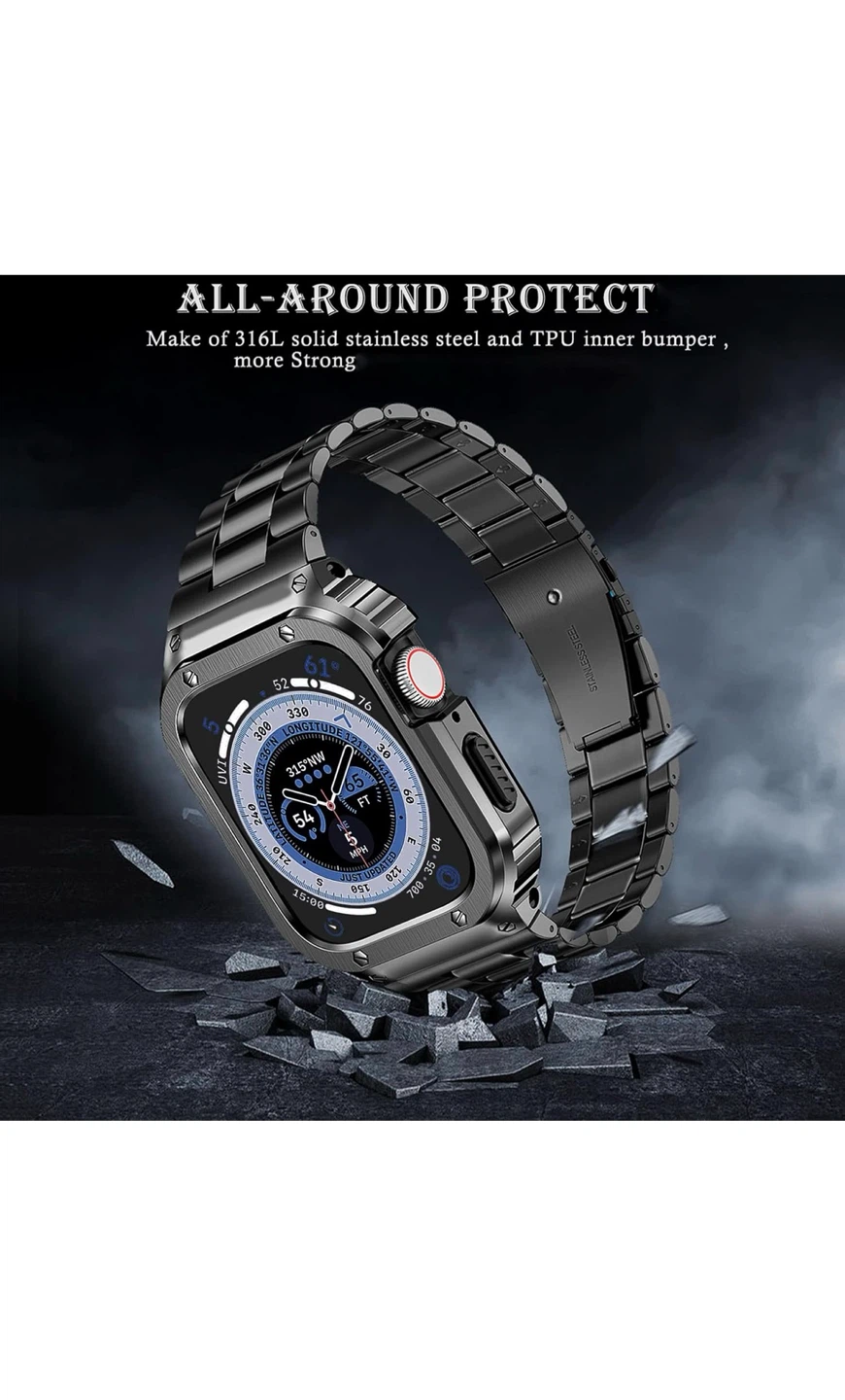 Black Stainless Steel Watch Case and Band for Apple Watch - photo 3
