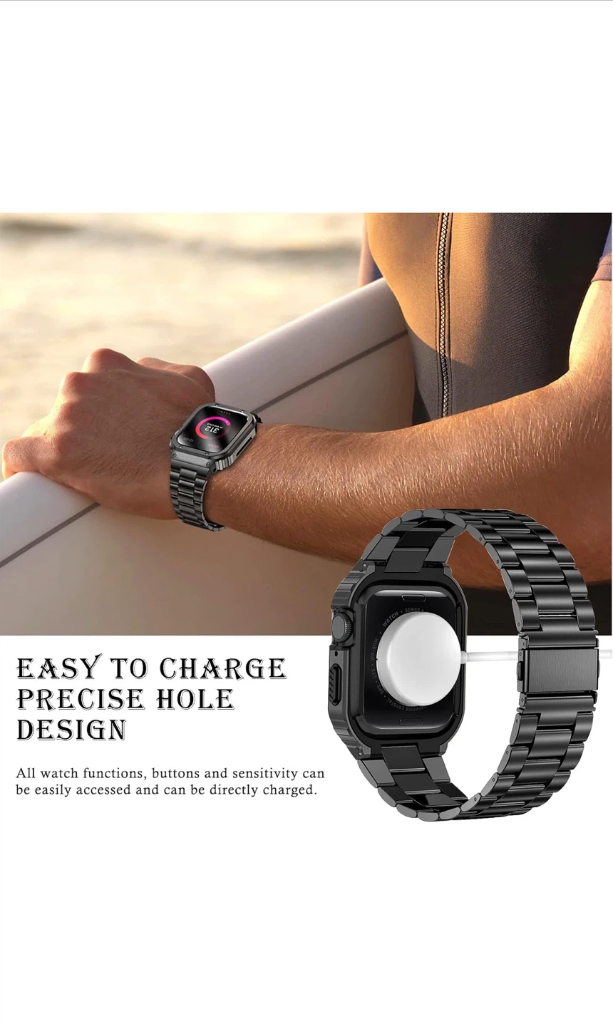 Black Stainless Steel Watch Case and Band for Apple Watch - photo 4