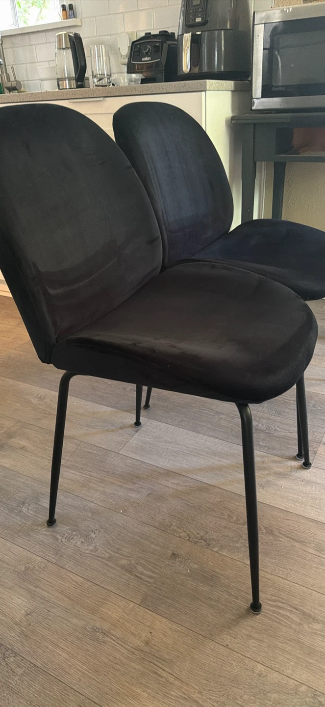 Structube Judith Contemporary Velvet Dining Chair - Black