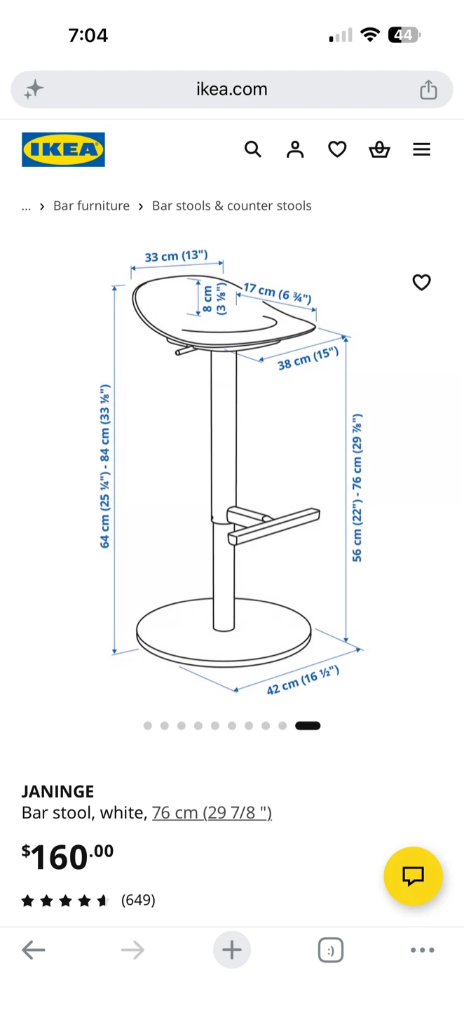 IKEA JANINGE bar stools (2 stools) - photo 3