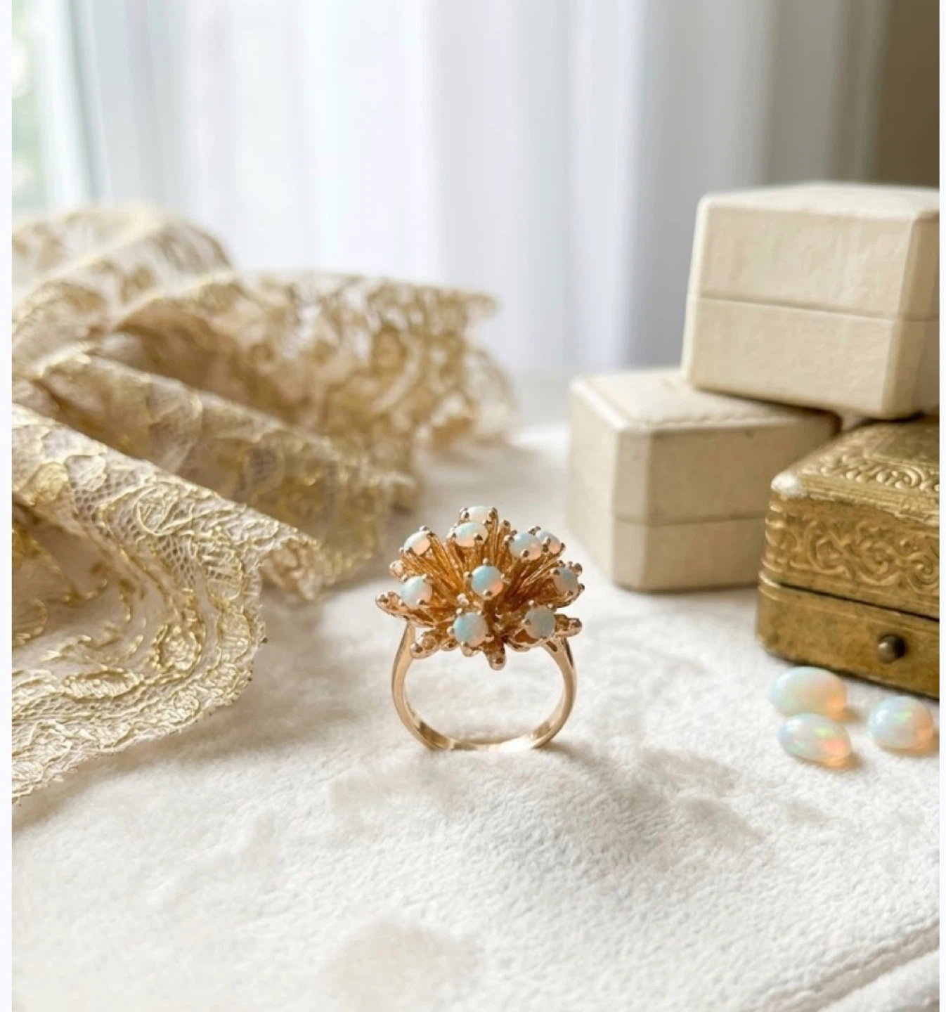 Vintage Opal Cluster Ring