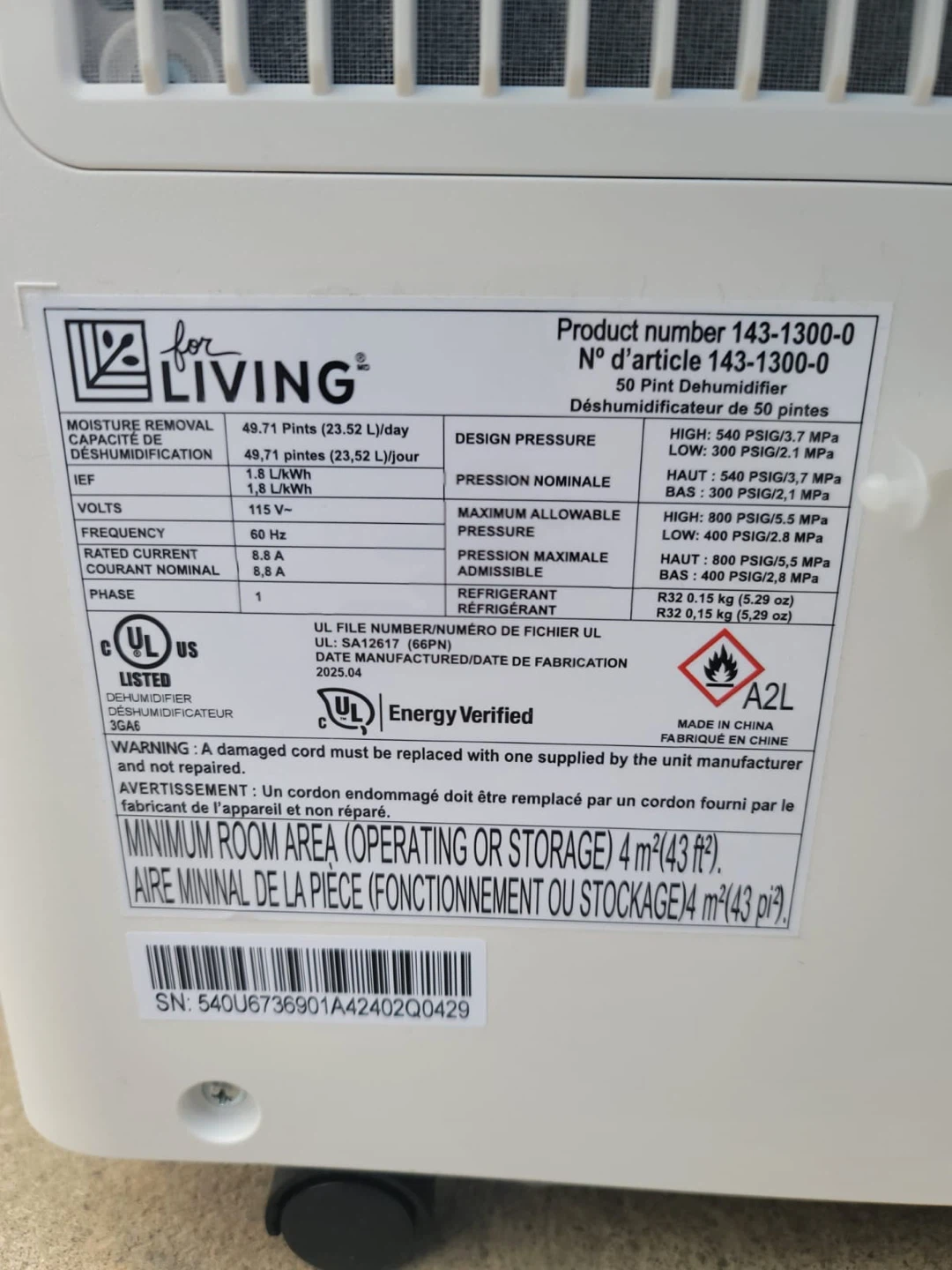 For Living 50 Pint Dehumidifier - photo 5