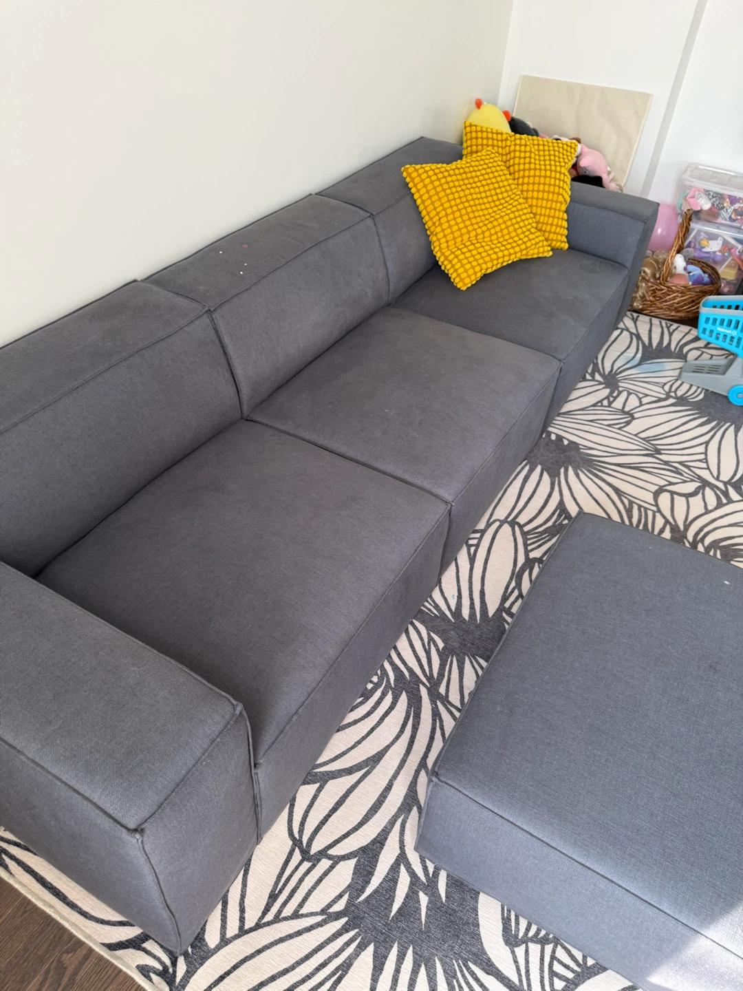 Grey Sectional Sofa with Ottoman - photo 2